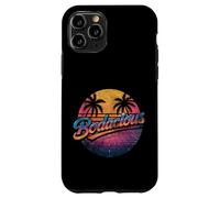 Bodacious 80s Retro Aesthetic Synthwave Palm Trees Sunset Case for iPhone 11 Pro