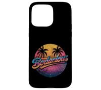Bodacious 80s Retro Aesthetic Synthwave Palm Trees Sunset Case for iPhone 15 Pro Max