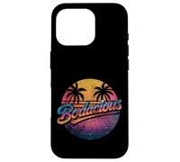 Bodacious 80s Retro Aesthetic Synthwave Palm Trees Sunset Case for iPhone 16 Pro