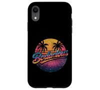 Bodacious 80s Retro Aesthetic Synthwave Palm Trees Sunset Case for iPhone XR