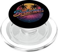 Bodacious 80s Retro Aesthetic Synthwave Palm Trees Sunset PopSockets PopGrip for MagSafe