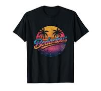 Bodacious 80s Retro Aesthetic Synthwave Palm Trees Sunset T-Shirt