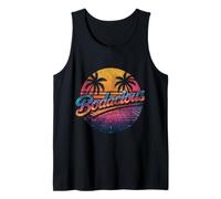 Bodacious 80s Retro Aesthetic Synthwave Palm Trees Sunset Tank Top