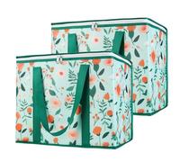 Bodaon 2-Pack Insulated Reusable Grocery Shopping Bags, X-Large Picnic Cooler Bag with Zipper/Zippered Top Cold, Insulated Food/Pizza Delivery Bag for Catering/Doordash/Uber Eats