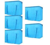 Bodaon 5-Pack Cooler Insulated Food Delivery Bag, X-Large Bags With Top Zippered for Grocery/DoorDash/Catering/Shopping, Thermal Hot Pizza, Large Cold and Frozen Door Dash Accessories, XL Tote, Blue