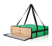Bodaon Insulated Pizza Delivery Bag for Door Dash, 20" x 20" x 6" Pizza Warmer Bags for Carry Hot, Insulated Food Delivery Bag, Cooler Bag, Insulated Grocery Bags, Pizza Pack Carrier, Green, 1-Pack