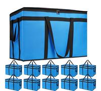 Bodaon Large 10-Pack Insulated Food Delivery Bag, XXXL Pizze Cooler Bags, Thermal Cold/Hot Styrofoam Carrier for Doordash/Travel/Shopping/Catering/Car, Warmer/Frozen, Dashers Door Dash Accessories