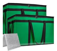 Bodaon Large 2-Pack Insulated Food Delivery Bag With Hard Bottom, XXXL Grocery Shopping/Catering/Pizza Cooler Bags, Cold/Hot Styrofoam Carrier for Doordash/Travel/Car, Door Dash Accessories