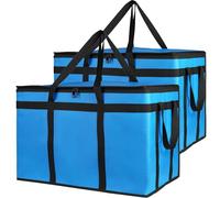 Bodaon Large 2-Pack Insulated Food Delivery Bag, XXXL Pizze Cooler Bags, Thermal Cold/Hot Styrofoam Carrier for Doordash/Travel/Shopping/Catering/Car, Warmer/Frozen, Dashers Door Dash Accessories