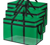 Bodaon Large 3-Pack Insulated Food Delivery Bag with hard bottom, XXXL Catering/Pizza Cooler Bags, Thermal Cold/Hot Styrofoam Carrier for Doordash/Travel/Shopping/Car, Dashers Door Dash Accessories