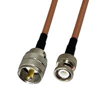 bodateng LIHUA 1pcs RG142 UHF PL259 Male Plug to BNC Male Plug Coaxial Connector Pigtail Cable Wire Terminals New 6inch~5M(10inch (25CM))
