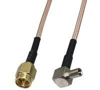 bodateng LIHUA RG316 Cable SMA Male Plug to TS9 Male Plug Right Angle Crimp Connector Coaxial Pigtail Wire Terminal 4inch~10FT(2FT (60CM))
