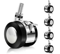Boddceto 5 Pcs Office Chair Wheels Replacement Dual 1.5 Inch Soft Chair Casters for Hardwood Floors & Carpet