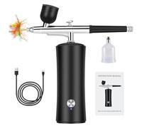 Boddceto Airbrush Kit with Compressor, Auto Handheld Airbrush with 0.3mm Tip, Rechargeable, Portable Air Brushes Easy Install Easy to Use