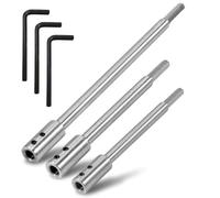 Boddceto Forstner Bit Extension for 3/8Inch Round Shank, High-Carbon Steel Wood Spade Drill Bit Extender 3PCS