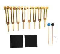 Boddceto Tuning Fork, 7 Chakras+1 Soul Purpose Weighted Tuning Forks,Aluminum Alloy Instrument 126.22-141.27 Hz Etc.Golden