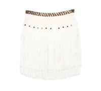 BODE Raffle beaded fringe mini skirt - Neutrals 6