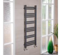 Boden 1200 x 500mm Straight Grey Square Ladder Heated Towel Rail