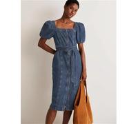 BODEN LADIES Square Neck Denim MIDI SHIRT Dress RRP £110 BRAND NEW NO BELT D14