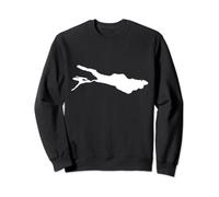 Bodensee Sweatshirt Outline White Sweatshirt