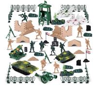 Boderam 90PCS Army Men Toys Military Soldier Figures Army Base Set Including Plastic Army Men Action Figures and Accessories with Handbag for Kid Boy Girl Toddler