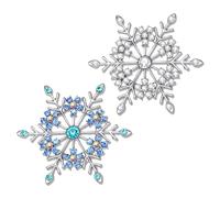 Boderier 2Pcs Christmas Pins Brooches for Women Rhinestone Snowflake Brooch Pins Ugly Christmas Sweater Women Accessories Winter Holiday Gifts, One Size, Alloy Steel, no gemstone