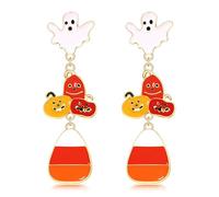Boderier Ghost Earrings Halloween Black Tree and White Ghost Drop Earrings for Women, Zinc, No Gemstone