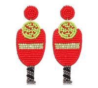 Boderier Pickleball Earrings Beaded Pickleball Paddle Earrings for Women Pickleball Racket Dangle Earrings Game Day Sports Pickleball Accessories Jewelry Gifts, One Size, beads, No Gemstone