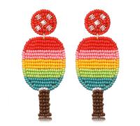 Boderier Pickleball Earrings Beaded Pickleball Paddle Earrings for Women Pickleball Racket Dangle Earrings Game Day Sports Pickleball Accessories Jewelry Gifts, One Size, beads, No Gemstone