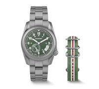BODERRY 38mm Men's Watch Titanium Field Watch - Swiss Quartz Movement, Military Watch Day Date Function 100M Water Resistance - Voyager