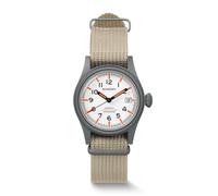 BODERRY Men's 38mm Titanium Watch, Automatic, Military, Day/Date Function, 100M Waterproof, Nylon Strap, Japanese NH35 Movement, Screw-Down Crown - LANDMASTER