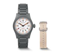 BODERRY Men's 38mm Titanium Watch, Automatic, Military, Day/Date Function, 100M Waterproof, Nylon Strap, Japanese NH35 Movement, Screw-Down Crown - LANDMASTER