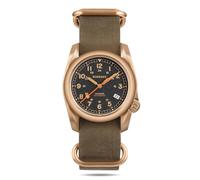 BODERRY Men's Bronze Automatic Field Watch 40mm Military Watch Date Function 100M Waterproof with Genuine Leather Strap Japanese Mechanical Movement & Screw Down Crown-Voyager