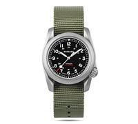 BODERRY Men's Watch Titanium Automatic Field Watch 40mm Military Watch Day Date Function 100M Waterproof with Nylon Strap Japanese Mechanical Movement & Screw Down Crown-Voyager