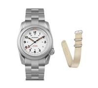 BODERRY Men's Watch Titanium Automatic Field Watch 40mm Military Watch Day Date Function 100M Waterproof with Titanium Bracelet Japanese Mechanical Movement & Screw Down Crown-Voyager