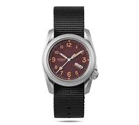 BODERRY Men's Watch Titanium Automatic Field Watch 40mm Military Watch Day Date Function 100M Waterproof with Nylon Strap Japanese Mechanical Movement & Screw Down Crown-Voyager