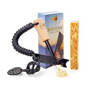 Bodesa Valore 10 in 1 Fire Kit with Kindling, XL 10mm Fire Steel, Handmade Handle, Waterproof, Sparks in All Weather Conditions