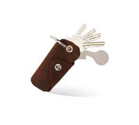 Bodesa Valore Premium Quality Key Bag Made of Genuine Leather, Key Case with Shopping Trolley Remover, Key Organiser for 1-6 Keys, Key Ring with Bottle Opener, Brown-crazy, 7,3 x 3,5 x 1,5 cm