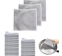 Bodeshis 20 Pcs Double Non Scratch Scourers, 20X20 Cm Smart Scrubs - Non-Scratch Scouring Cloths, Multipurpose Metal Dish Cloths, Smart Scrubs Kitchen Metal Scourer For Scrubbing Dishes, Pots, Sinks