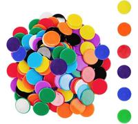 Bodeshis 200 Pcs Counters, Colourful Tokens, 6 Colors Counters For Maths, Not Transparent Tokens For Events, Plastic Counts Suitable For Mathematical Counting Education