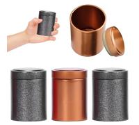Bodeshis 4 Pcs Smell Proof Container, Small Tea Coffee Sugar Canisters, Aluminum Storage Jars for Camping & Travel, 60ml Vacuum Container, Smell Proof Jar for Spices, Herbs & Small Valuables