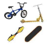 Bodeshis 4-Piece tech deck scooter Set, Tech deck bmx for Hobby Enthusiasts, Portable Desktop Display-Oriented Ki