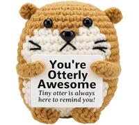 Bodeshis Crochet Gifts, Handmade Otter Plush Toy, Otter Teddy for All Ages, 8x6x6 cm Soft Knitted Otters Gift for Birthdays, Weddings and Emotional Support