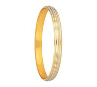 Bodha 316 Stainless Steel Two Dual Tone Designer Stylish Self Design Amritsari Gold Plated Sikh Kada for Men, 2.10, Stainless Steel, no gemstone