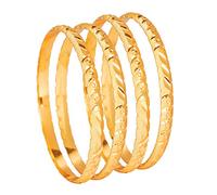 bodha Traditional Indian 24 K Gold Plated Designer Bangles for Women (Pack of 4) SJ_3303