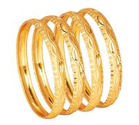 bodha Traditional Indian 24K Gold Plated Designer Bangles for Women (Pack of 4) SJ_3312