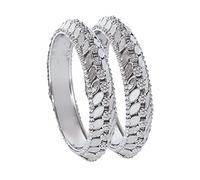 Bodha Traditional Indian Antique Black Silver Oxidised Fancy Traditional Kada Bangle Set for Women (Set of 2 Bangles), SMALL 2.4, Brass, crystal