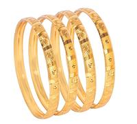 Bodha Traditional Indian Gold Plated Traditional Designer Bangles for Women (Pack of 4), 2.8, Brass, crystal