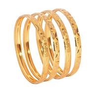 Bodha Traditional Indian Gold Plated Traditional Designer Bangles for Women (Pack of 4), MEDIUM 2.6, Brass, crystal