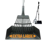Bodhi Dog Metal Long Handle Tray and Rake Pooper Scooper | Perfect for Small, Medium, Large, XL Pets - Great for Grass, Street and Gravel